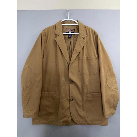 Duluth Brown Canvas Utility Jacket Mens LT Large Tall Blazer Double Elbow Chore - Picture 1 of 9